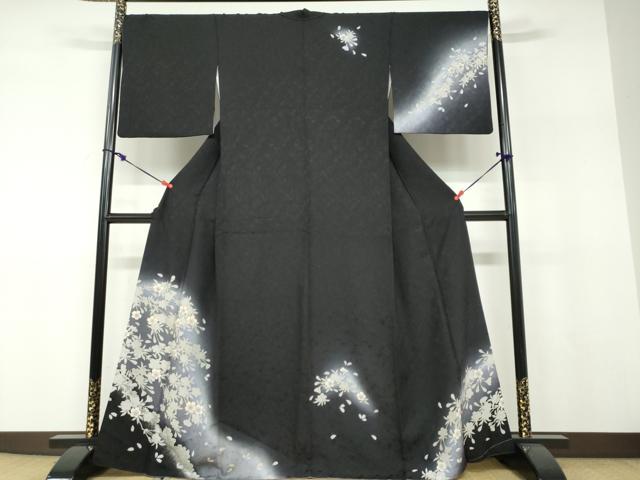 平和屋着物●訪問着　駒刺繍　舞桜文　暈し染め　正絹　逸品　DABF1260ud