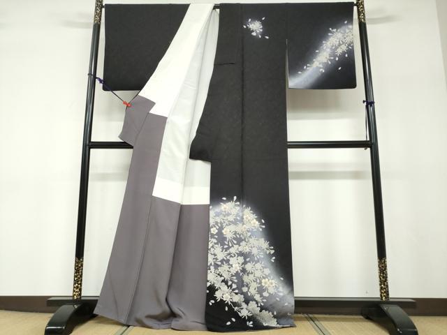 平和屋着物●訪問着　駒刺繍　舞桜文　暈し染め　正絹　逸品　DABF1260ud_1