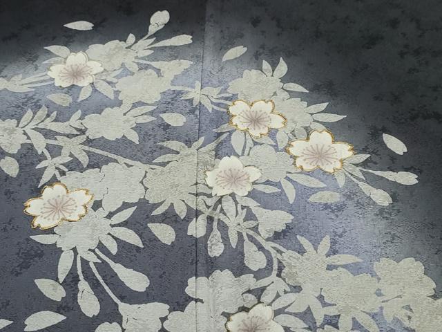 平和屋着物●訪問着　駒刺繍　舞桜文　暈し染め　正絹　逸品　DABF1260ud_5