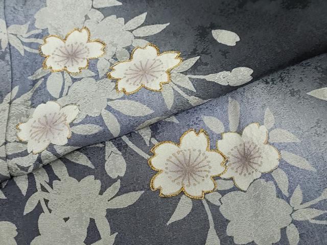 平和屋着物●訪問着　駒刺繍　舞桜文　暈し染め　正絹　逸品　DABF1260ud_6