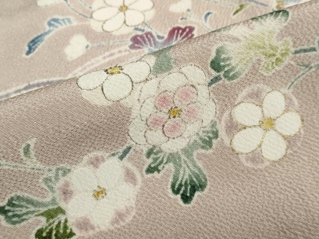 平和屋着物●訪問着　作家物　草花文　鬼しぼ縮緬　正絹　逸品　DABF1326ud_7
