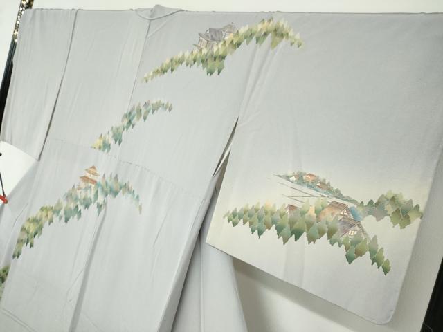 平和屋着物●十日町友禅作家　林静穂　訪問着　人物風景文　暈し染め　正絹　逸品　未使用　DABF1342ud_2