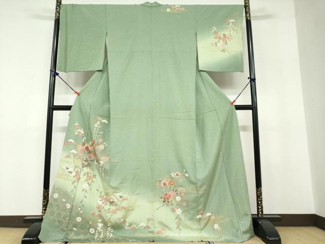平和屋着物●訪問着　地紙花蝶丸文　暈し染め　金彩　ロング丈　正絹　逸品　DABF1556ud 38,870円