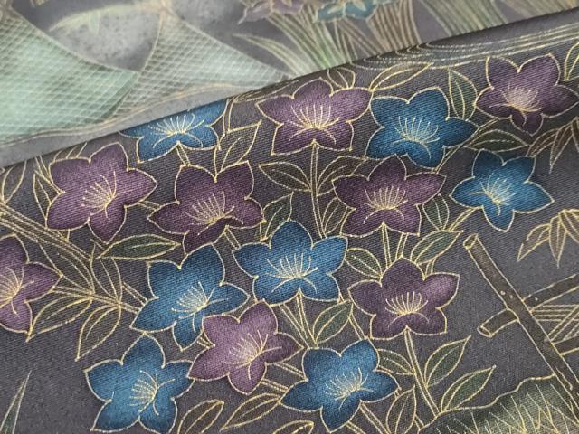 平和屋着物●訪問着　駒刺繍　風景草花文　金彩　正絹　逸品　DABF1771ud_7