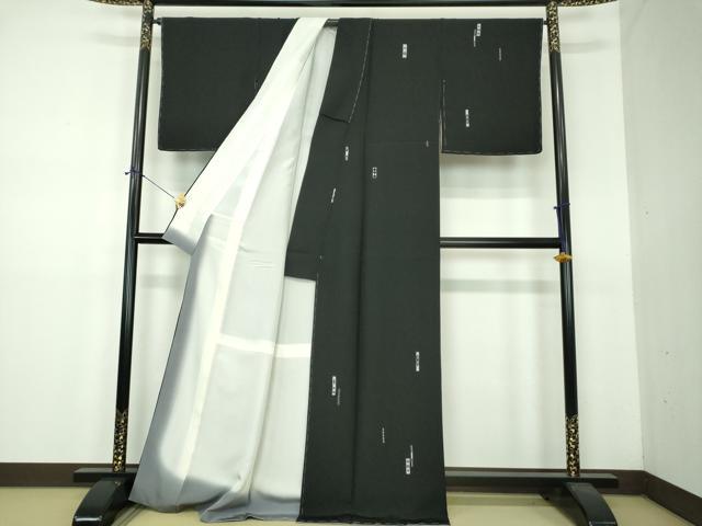 平和屋着物●訪問着　総刺繍　菱繋ぎ　黒地　金糸　正絹　逸品　未使用　DABF7529ps_2