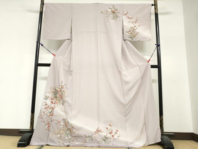 平和屋着物●訪問着　短冊吉祥草花文　暈し染め　金銀彩　ロング丈　正絹　逸品　DABG2357ud