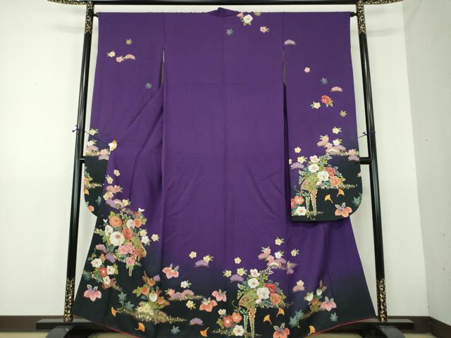 平和屋着物●豪華振袖　楽器花文　暈し染め　金彩　正絹　逸品　DABG8454ps 33,800円