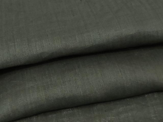 平和屋着物＊夏物　色無地　上布　紗　黒色　黒地　麻　逸品　DABG9802sf