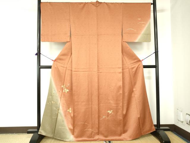 平和屋着物●訪問着　南天蔦の葉文　暈し染め　金銀彩　正絹　逸品　DABH0032op 30,420円