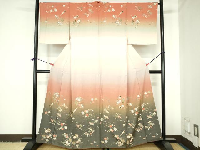 平和屋着物●訪問着　鼓　扇面花文　暈し染め　金彩　正絹　逸品　DABH0622op 33,800円