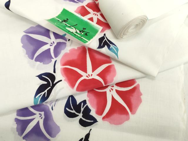 平和屋着物＊夏物　浴衣　反物　着尺　注染　朝顔　アサガオ　綿　逸品　未使用　DABH2670zzz 13,832円