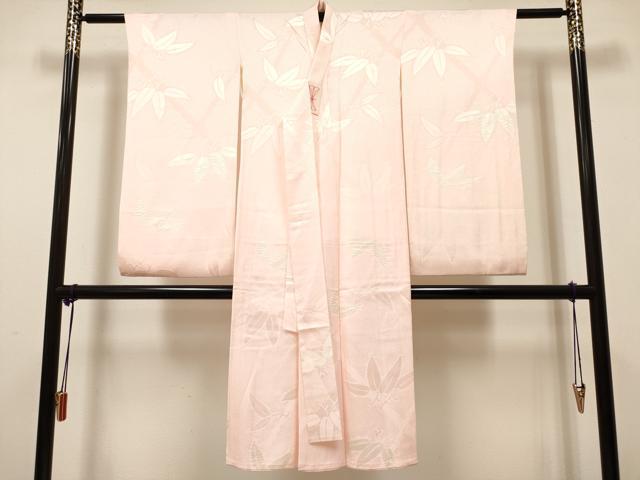 平和屋着物[]長襦袢　女の子　子供　袷　絞り　笹の葉文　逸品　DABH5132ea