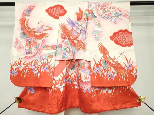 平和屋着物[]七五三　女の子　３歳　祝着　三つ身　駒刺繍　飛鶴束ね熨斗花文　金彩　逸品　DABH5220ea 21,450円