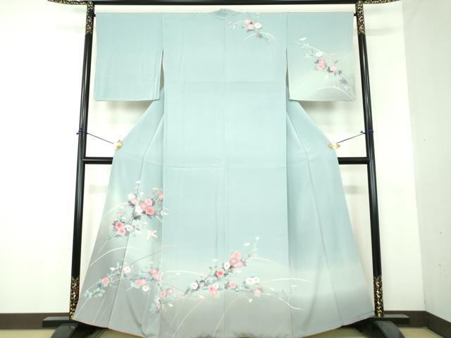平和屋着物●訪問着　友禅　花鳥文　暈し染め　正絹　逸品　DABH9454ps