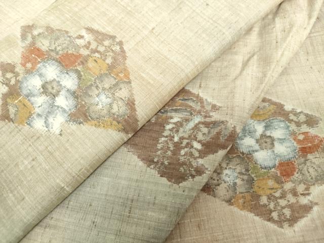 平和屋着物●小千谷紬　松皮菱　辻が花　正絹　逸品　DABH9921ps