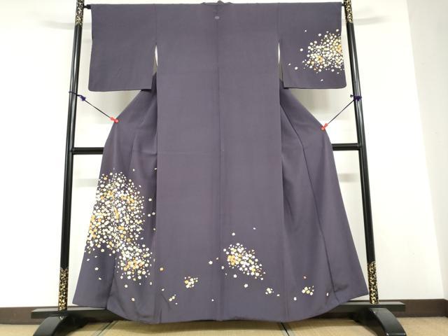 平和屋着物●訪問着　枝花文　金彩　正絹　逸品　DABI2090ud