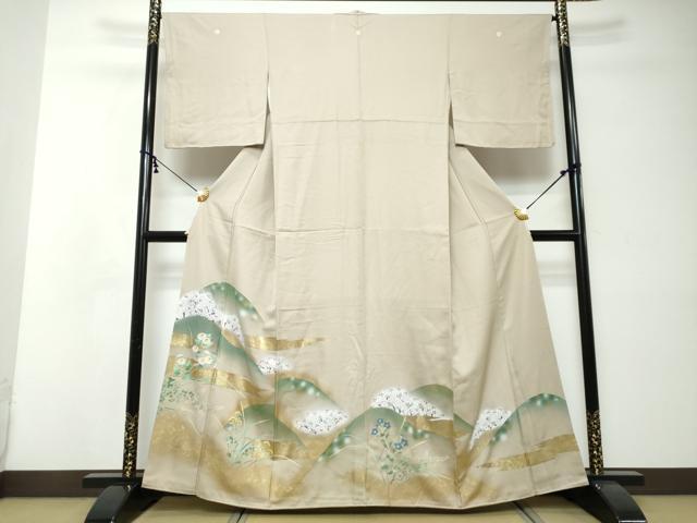 平和屋着物●豪華色留袖　遠山草花文　暈し染め　金彩　正絹　逸品　DABI2334ud