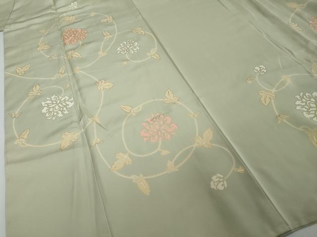 平和屋着物○訪問着 駒刺繍 花唐草文 金彩 正絹 逸品 未使用