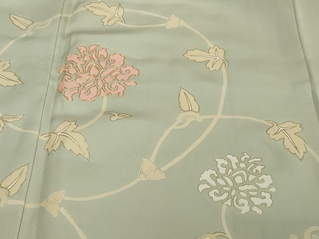 平和屋着物○訪問着 駒刺繍 花唐草文 金彩 正絹 逸品 未使用