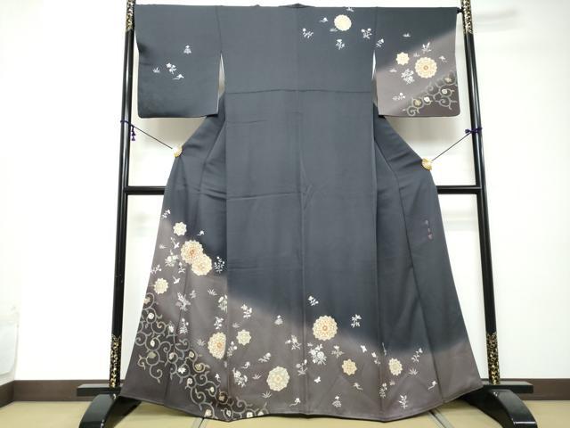 平和屋着物●西陣　京の名門　じゅらく謹製　帝王紫　訪問着　駒刺繍　花鳥文　暈し染め　正絹　逸品　DABI2589ud 35,490円