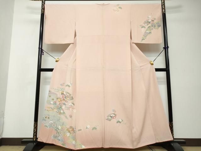 平和屋着物●訪問着　地紙草花文　金彩　正絹　逸品　DABI2951ud 27,040円