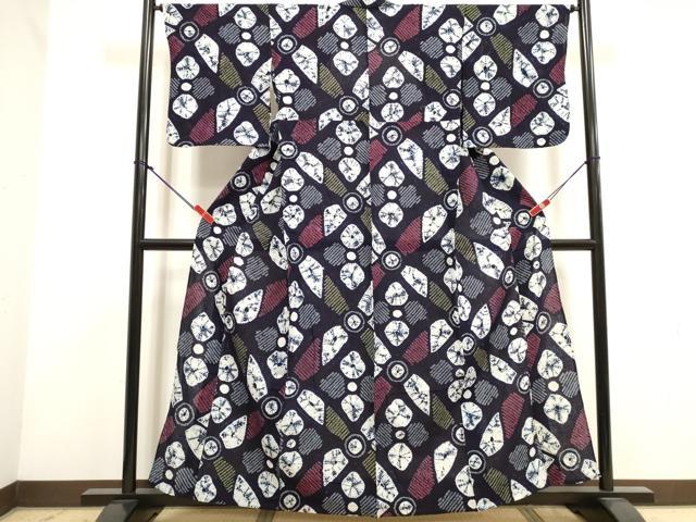 平和屋着物∴夏物　浴衣　有松鳴海絞り　抽象文　綿　逸品　DABI3051cd 27,040円