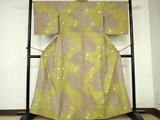平和屋着物∴夏物　浴衣　有松鳴海絞り　流水舞桜文　綿　逸品　DABI3402cd 32,110円