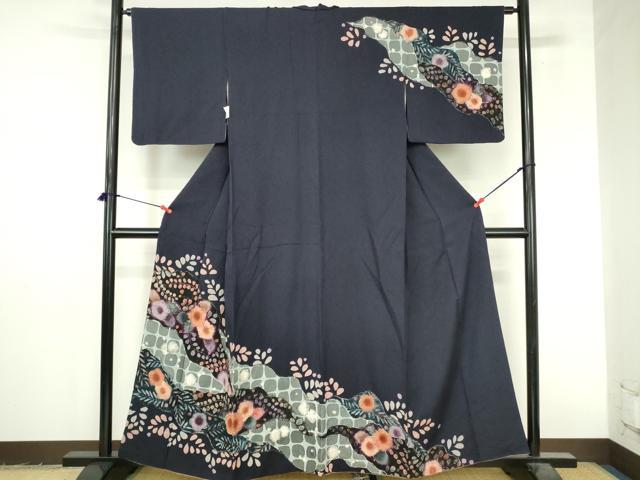 平和屋着物●訪問着　絞り　辻が花　正絹　逸品　DABI5253op