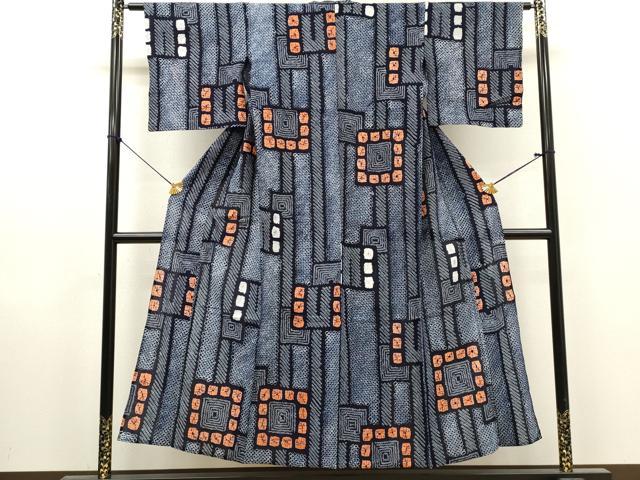 平和屋着物∴夏物　浴衣　有松鳴海絞り　色紙間道　綿　逸品　DABI8895cd 18,720円
