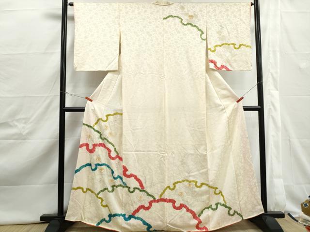 平和屋着物□訪問着 駒刺繍 雪輪花文 金彩 正絹 逸品 DABJ0442qaの通販 