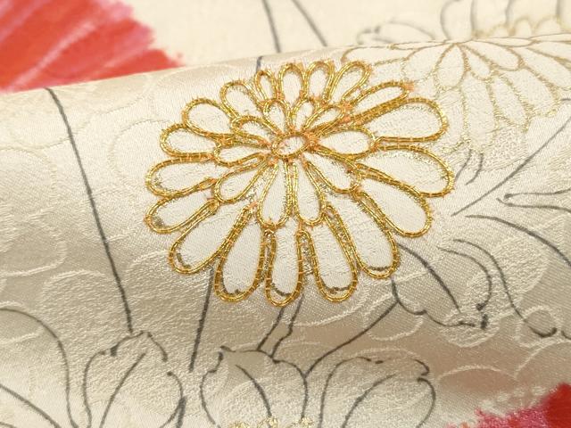 平和屋着物□訪問着 駒刺繍 雪輪花文 金彩 正絹 逸品 DABJ0442qaの通販 