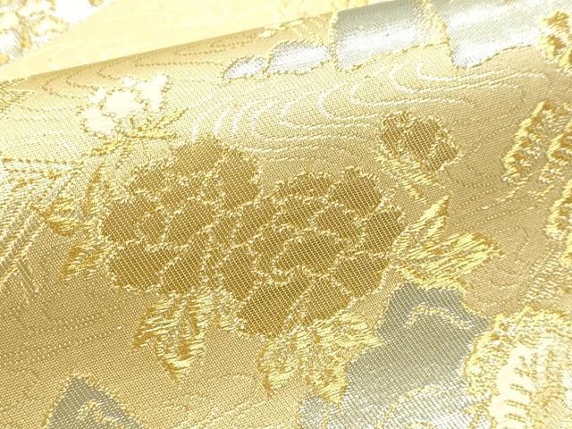 平和屋本店▽六通柄袋帯 寿峰錦 風景文 24金 正絹 逸品 DABK5986sfの