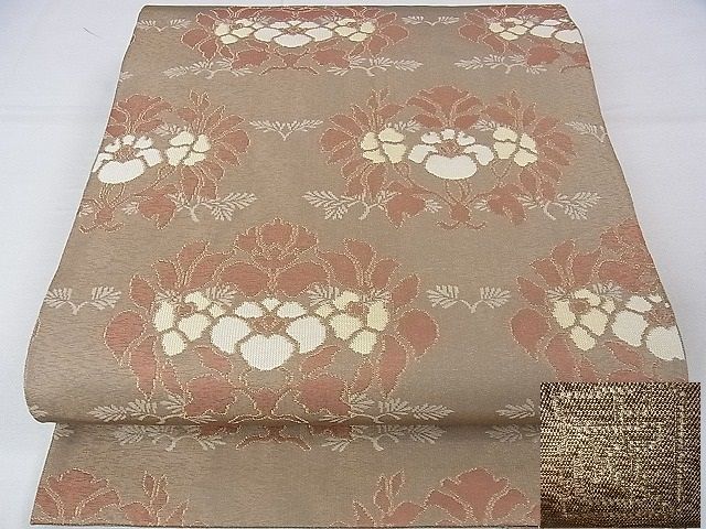 平和屋本店■極上　人間国宝　北村武資　経錦　六通柄袋帯　草花　金糸　逸品　DZAA0008kh4