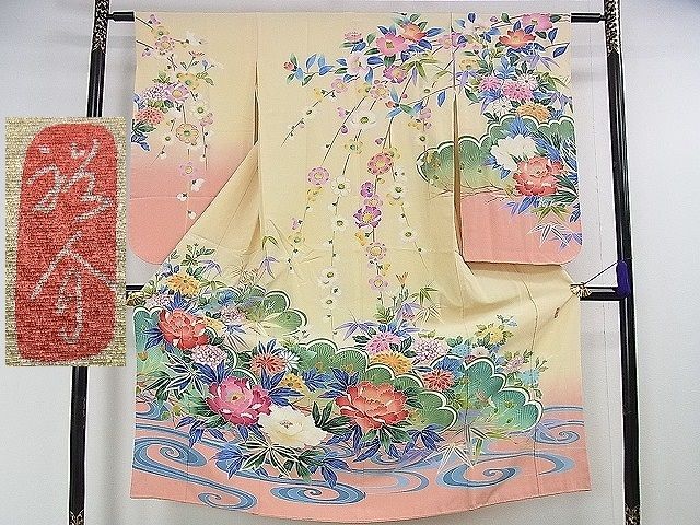 平和屋本店■極上　七五三　女の子　7歳　祝着　友禅　作家物　吉祥花文　逸品　DZAA0632kh5