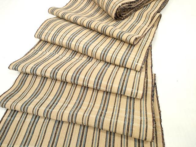 平和屋本店■超希少　国指定無形文化財　丹波布　反物　着尺　縞　逸品　未使用　DZAA10327kh5