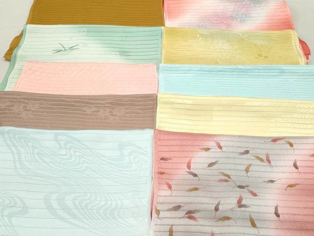 平和屋着物＊夏物　和装小物　帯揚げ10枚　全て正絹　未使用品あり　逸品　DAAP5397by 平和屋本店□夏物 和装小物 帯揚げ10枚 逸品 未使用 DZAA10626kh5