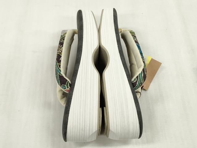 平和屋本店□京都染織メーカー・貴久樹謹製 和装小物 草履 鼻緒：花唐草