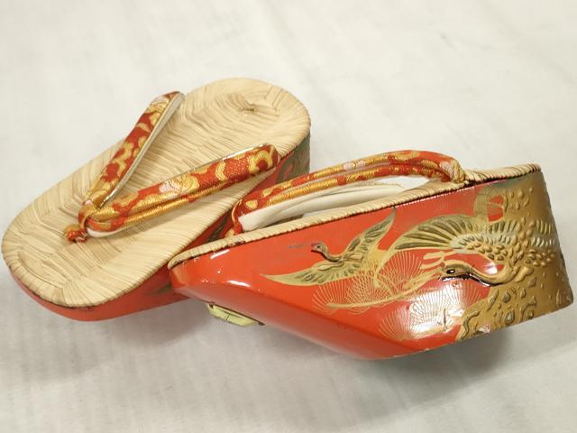 平和屋本店□和装小物 ぽっくり下駄 こっぽり・おこぼ下駄 畳表 金