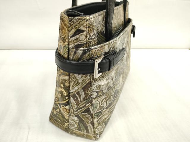 平和屋本店□和装小物 バッグ 金唐革 型押し ハンドバッグ 逸品  