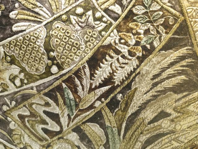 平和屋本店□和装小物 バッグ 金唐革 型押し ハンドバッグ 逸品  