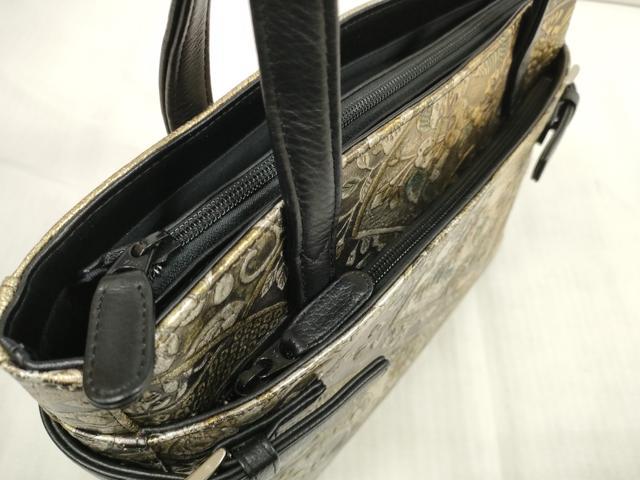 平和屋本店□和装小物 バッグ 金唐革 型押し ハンドバッグ 逸品  