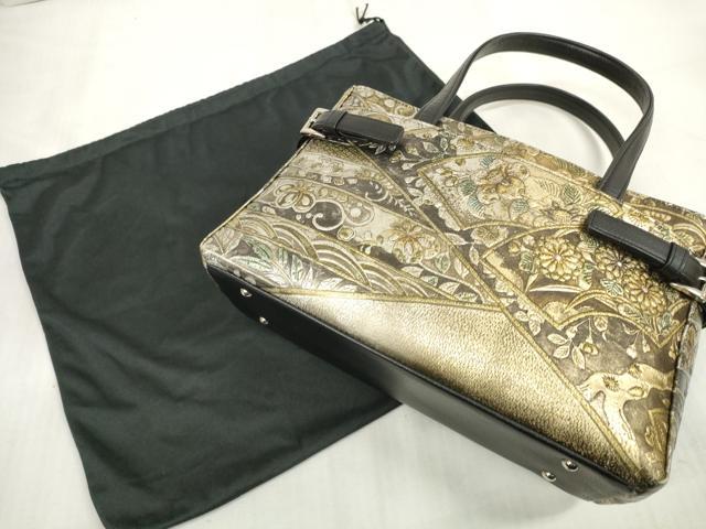 平和屋本店□和装小物 バッグ 金唐革 型押し ハンドバッグ 逸品  