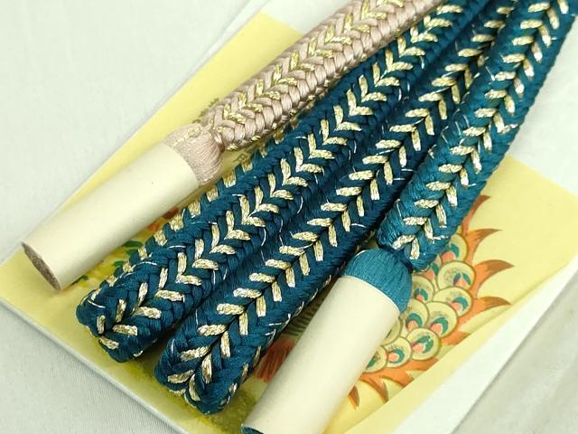 平和屋本店□極上 有職組紐道明 帯締め 冠組 波の緒 金糸 宮内庁
