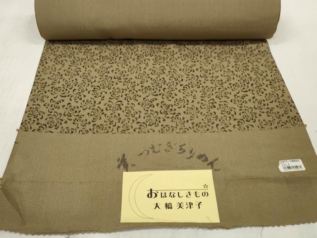 平和屋本店□小紋 反物 着尺 紬ちりめん 菊乱舞 逸品 未使用 DZAA11087kh5