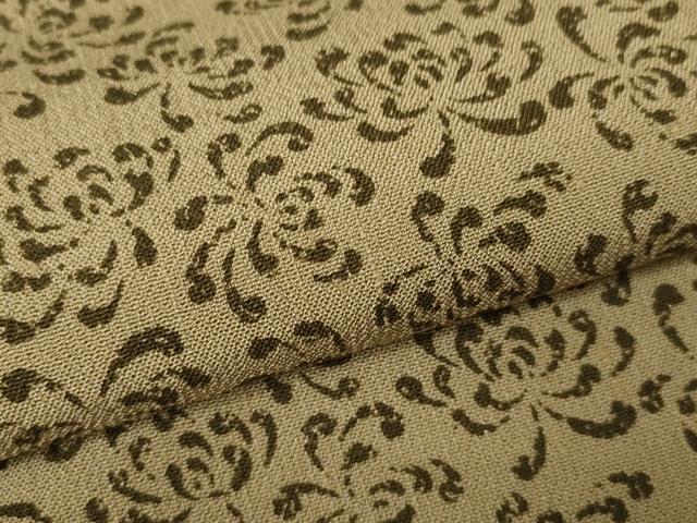 平和屋本店□小紋 反物 着尺 紬ちりめん 菊乱舞 逸品 未使用 DZAA11087kh5