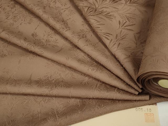 平和屋本店■極上　皇室献上作家　北出与三郎　無地絵羽訪問着　反物　着尺　樹林地紋　宗伝唐茶色　八掛付き　逸品　未使用　DZAA11111kh5