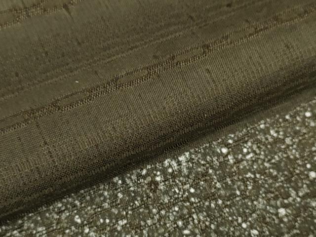 平和屋本店□極上 紬 反物 着尺 吉野織 吹雪模様 媚茶色 逸品 未使用