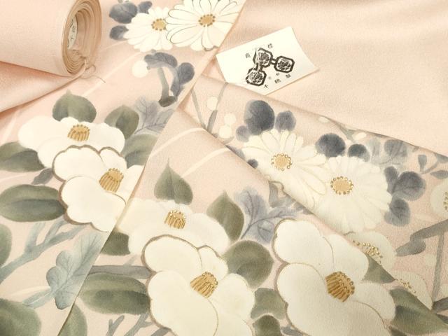 平和屋本店■極上　創業460年・千總　付下げ　反物　着尺　手描き　枝花　金彩　逸品　未使用　DZAA11134kh5