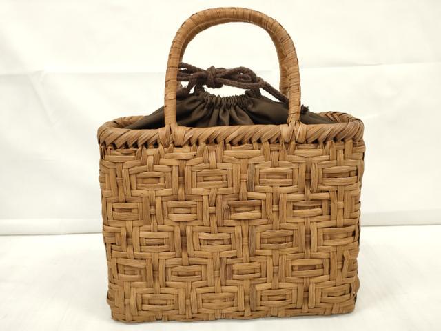 平和屋本店■和装小物　カゴバッグ　籠バッグ　山葡萄　三つ編み　保存袋付き　和雑貨　天然素材　逸品　未使用　DZAA11139kh5 平和屋本店□和装小物 カゴバッグ 籠バッグ 山葡萄 三つ編み 保存袋