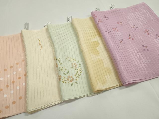 平和屋本店■夏物　和装小物　帯揚げ5枚　正絹　逸品　未使用　DZAA11142kh5